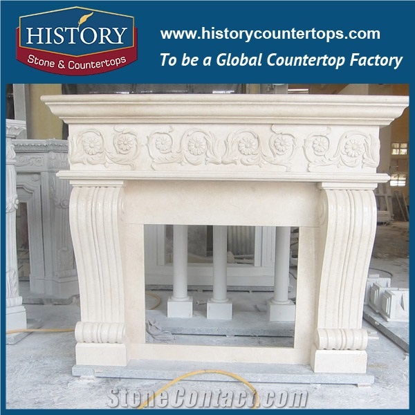 History Stone Hot-Selling High Quality Perfect Wholesale Products in Stock, Green Marble Handwork Simple Design Fireplace Surround and Frame for House Decorations, Mantel Surround & Handcr