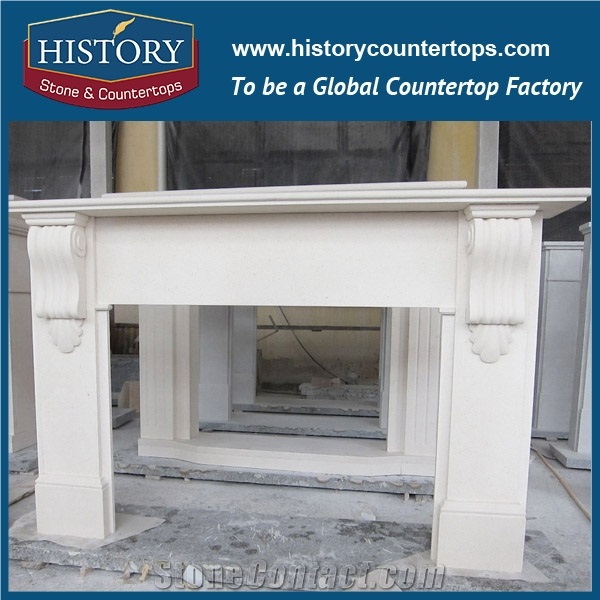 History Stone Hot-Selling High Quality Perfect Wholesale Products in Stock, Green Marble Handwork Simple Design Fireplace Surround and Frame for House Decorations, Mantel Surround & Handcr
