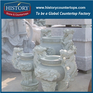 History Stone Hot-Selling High Quality Perfect Wholesale Products, Natural Grey Granite Chinese Dragons on Tripod with Cheap Price for Garden, Zoo, House Decorations, Animal Sculptures & Handcrafts