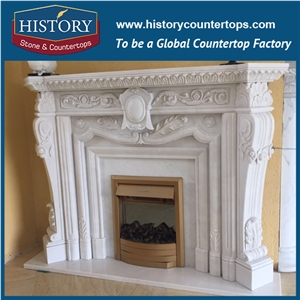 History Stone Hot-Selling High Quality Perfect Wholesale Products, Natural White Marble Luxury Design Carved Statue Fireplaces with Factory Price for House Decorations, Mantel Surround & Handcrafts