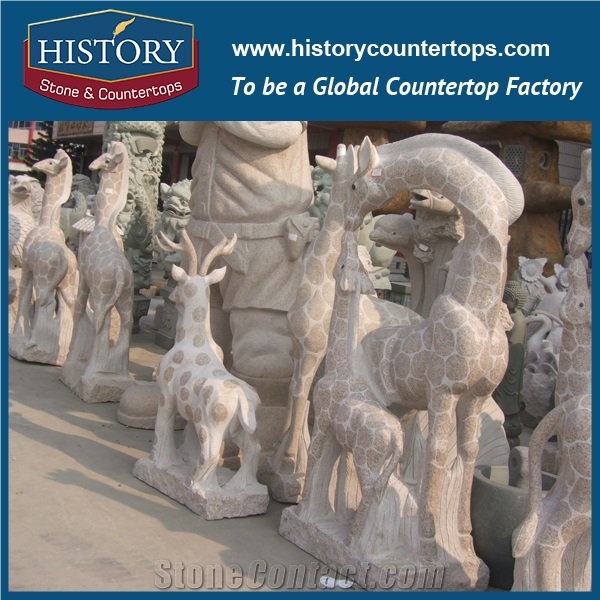 History Stone Hot-Selling High Quality Perfect Wholesale Products, Natural Yellow Granite Two Vivid Birds Statue with Cheap Price for Garden, Zoo, House Decorations, Animal Sculptures & Handcrafts