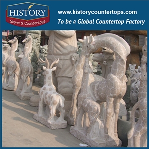 History Stone Hot-Selling High Quality Perfect Wholesale Products, Natural Yellow Granite Two Vivid Birds Statue with Cheap Price for Garden, Zoo, House Decorations, Animal Sculptures & Handcrafts