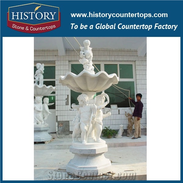 History Stone Hot Selling Made in China with Factory Price, Simple Design Yellow Granite Classical Handmade Layers Fountain for Home Decoration, Decorative Garden Water Fountain