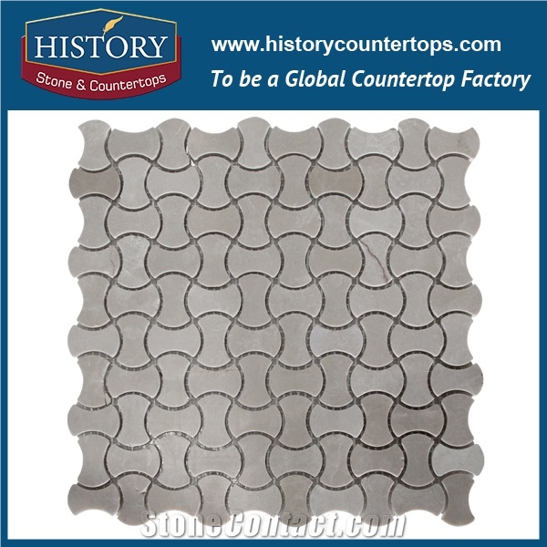 History Stone Made in China High Standard Modern Design, Natural Polished Spain Cream Marfil Marble 3 D Non-Slip Mosaic Tiles for Home Interior Decoration, Flooring & Wall Beige Marble Mosaic
