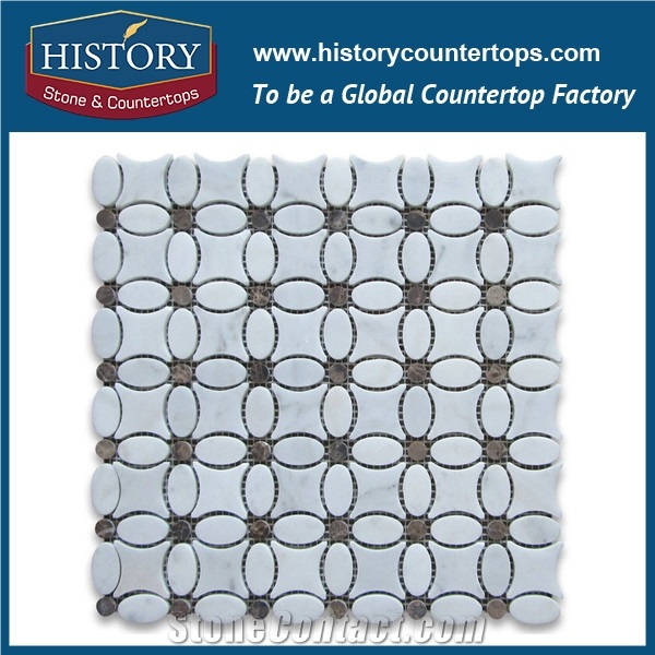 History Stone Made in China High Standard Modern Design, Natural Polished Spain Cream Marfil Marble 3 D Non-Slip Mosaic Tiles for Home Interior Decoration, Flooring & Wall Beige Marble Mosaic