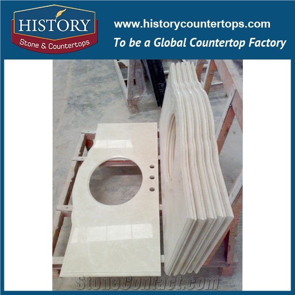 History Stone Marble Hmj023 Botticino Classic Factory Supply Polished Custom Inlay Modern Style Design for Hotel Solid Surface Countertop, Bathroom Vanity Top, Bathroom Vanity Suite & Cabinets