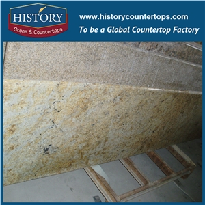 History Stone Natural Stone Yellow River Granite Slabs and Tiles, Brazil Polishing Slab for Kitchen Countertops and Bathroom Vanity Tops Polished for Sale