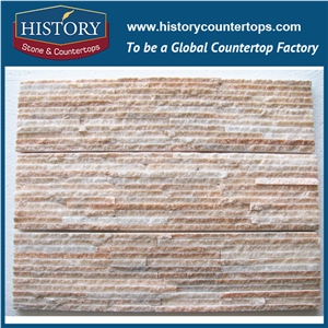 History Stone Natural Surface Pure Pink Marble Culture Stone for Multi-Style Exterior Wall Covering, Corner Panels