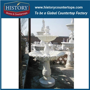 History Stone Perfect China Foshan Product with Cheap Price, Natural Polished White Marble Tiered Carved Luxurious Light Garden Water Fountain Waterfall, Decorative Water Fountain