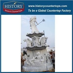 History Stone Perfect China Foshan Product with Cheap Price, Natural Polished White Marble Tiered Carved Luxurious Light Garden Water Fountain Waterfall, Decorative Water Fountain