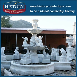 History Stone Perfect Quanzhou Shuitou Product with Cheap Price, Natural Polished Grey Granite Petaling Base with Fishes Garden Water Fountain with Little Bassoonists, Decorative Water Fountain