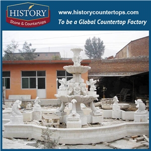 History Stone Perfect Quanzhou Shuitou Product with Cheap Price, Natural Polished Grey Granite Petaling Base with Fishes Garden Water Fountain with Little Bassoonists, Decorative Water Fountain
