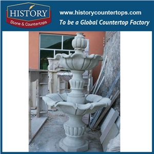 History Stone Perfect Quanzhou Shuitou Product with Cheap Price, Natural Polished Grey Granite Petaling Base with Fishes Garden Water Fountain with Little Bassoonists, Decorative Water Fountain