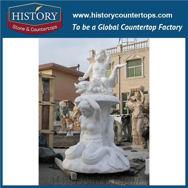History Stone Perfect Quanzhou Shuitou Product with Cheap Price, Natural Polished Grey Granite Petaling Base with Fishes Garden Water Fountain with Little Bassoonists, Decorative Water Fountain