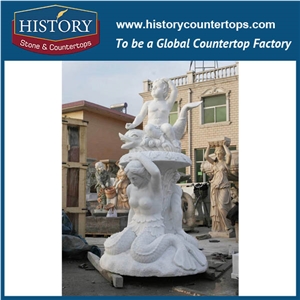 History Stone Perfect Quanzhou Shuitou Product with Cheap Price, Natural Polished Grey Granite Petaling Base with Fishes Garden Water Fountain with Little Bassoonists, Decorative Water Fountain
