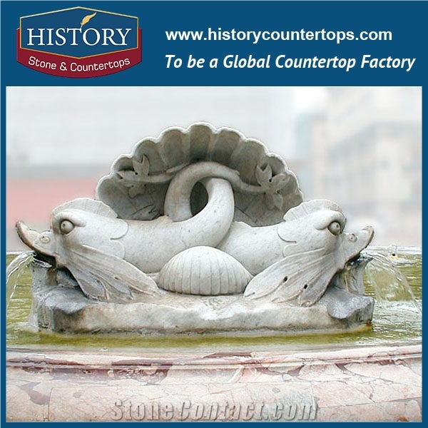 History Stone Popular Made in China with Factory Price, Luxury Design Pink Marble Handmade Four Layers Floral Carved Fountain for Landscaping Ornament, Decorative Garden Water Fountain