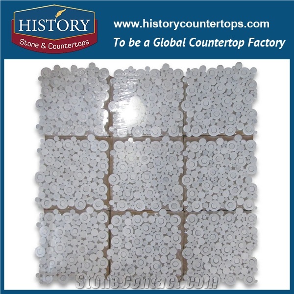 History Stone Premium Tiles Quanzhou Supply, New Pattern Natural Polished White Thassos Marble Ellipse Oval Pattern Mosaic for Kitchen Backsplash, Wall Cladding, Subway Floor, Murals & Flooring Mosaic