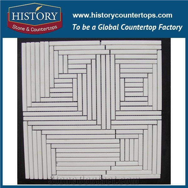 History Stone Professional Craftsmanship Shandong Supplier High Quality Competitive Price, Bianco Carrara Flower Pattern Mosaic Tile for Interior Decoration, Floor & Wall White Marble Mosaic