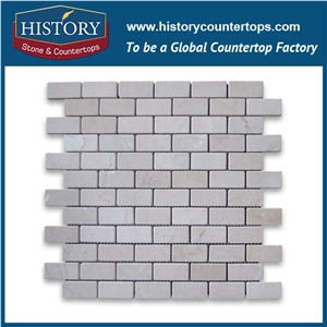 History Stone Qualified China Products Modern Items, Tumbled Spain Cream Marfil 1×2 Medium Brick Strips Marble Mosaic Tiles for Bathroom Wall and House Decoration, Floor & Mural Mosaic