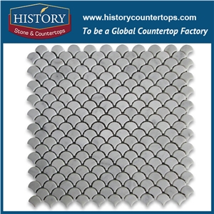 History Stone Qualified Distributors near Me, Nature New Honed Calacatta Gold White Marble Grand Fish Scale Fan Pattern Buy Mosaic Tiles for Living Room, Ktv, Bedroom, Hotel Decorations