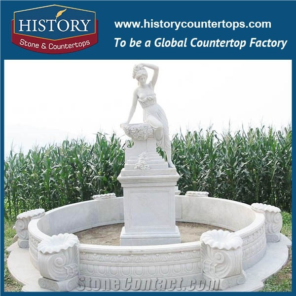 History Stone Qualified Fountain by Shandong Factory, Yellow Granite Handwork Three Layers Fountain with Disk Base for Garden, Park, Square, Villa, Decorative Stone Fountain