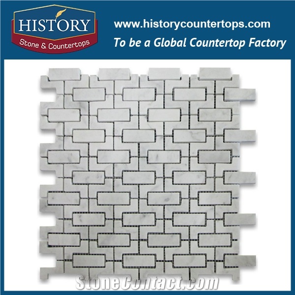 History Stone Qualified Xiamen Producer, Novel Design High Quality Honed Carrara White Mini Versailles Pattern Mosaic Tiles for Living Room, Ktv, Bedroom, Hotel, Decorative Flooring Marble Mosaic