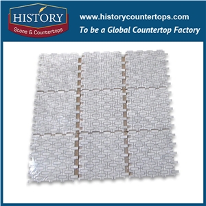 History Stone Qualified Xiamen Producer, Novel Design High Quality Honed Carrara White Mini Versailles Pattern Mosaic Tiles for Living Room, Ktv, Bedroom, Hotel, Decorative Flooring Marble Mosaic