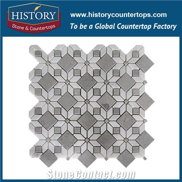History Stone Qualified Xiamen Producer, Novel Design High Quality Honed Carrara White Mini Versailles Pattern Mosaic Tiles for Living Room, Ktv, Bedroom, Hotel, Decorative Flooring Marble Mosaic