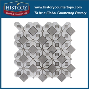 History Stone Qualified Xiamen Producer, Novel Design High Quality Honed Carrara White Mini Versailles Pattern Mosaic Tiles for Living Room, Ktv, Bedroom, Hotel, Decorative Flooring Marble Mosaic