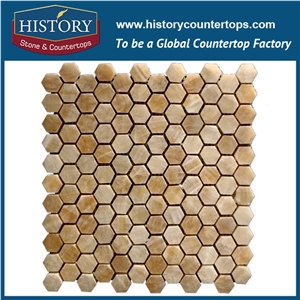 History Stone Reliable Quanzhou Manufacturer Modern Design, Natural Spain Cream Marfil Marble Hexagon Mosaic Pattern for Bathroom Wall and Swimming Pool , Floor & Wall Mosaic