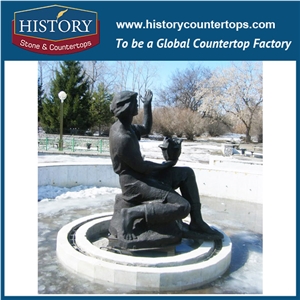 History Stone Reliable Reputation Quanzhou Fountain Wide Selection, Natural Yellow Granite Handmade Ring Floral Pedestal Three Tiers Water Fountain for Garden, Park, Villa, Decorative Stone Fountain