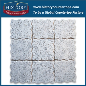 History Stone Shandong Wholesaler Master Tiles Stores, China Supply Tumbled Calacatta Gold Marble River Rocks Pebble Stone Home Mural Mosaic Tiles, Decorative Flooring & Wall Stone Mosaic
