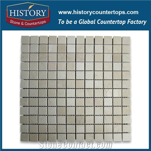 History Stone Top Products Made in China, Natural Honed Bianco Carrara White Marble Natural Stone 0.625×0.625 Square Pattern Mosaic Tile for Kitchen Backsplash and Tv Background Wall