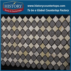 History Stone Wholesale Shandong Supplier Great Quality Low Price, Natural Sand Wave Beige Chevron Mosaic for Interior and Outdoor Decoration, Decorative Floor & Wall Beige Marble Mosaic Tile