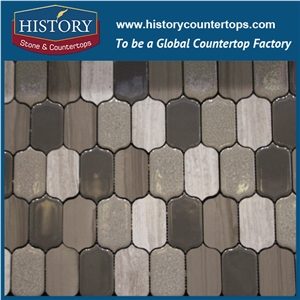 History Stone Wholesale Shandong Supplier Great Quality Low Price, Natural Sand Wave Beige Chevron Mosaic for Interior and Outdoor Decoration, Decorative Floor & Wall Beige Marble Mosaic Tile