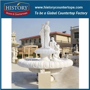 History Stone Wolrd Class China Craftsmanship, Grey Granite Magnificent Three-Layer Floral Garden Fountain with Exquisite Carved Lions Statues, Decorative Sculptured Water Fountain