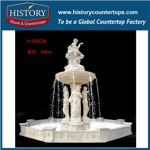 History Stone World-Known Fountain by Xiamen Factory, Guaranteed Quality Natural White Marble Handmade Luxury Design Large 530 Centimeters High Fountain, Decorative Stone Fountain