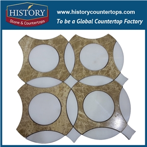 History Stone World-Reputed Xiamen Manufacturers Outstanding Features, Bianco Carrara and Emperador Marble Penny Round Non-Slip Mosaic Tile with Competitive Price, Floor & Wall Mosaic