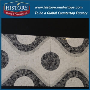 History Stone Xaimen Manufacturers Great Features, Bianco Carrara and Light Emperador Flower Pattern Mosaic Tile with Low Price for House Decoration, White Marble Floor & Wall Mosaic