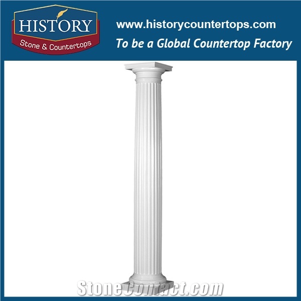 History Stones 2017 Popular New Design Pure White Marble Stone Customized Home Decorative Nice Roman Art Square Pillars Sculptured Column