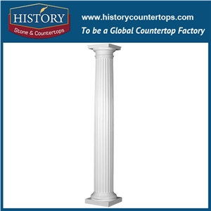 History Stones 2017 Popular New Design Pure White Marble Stone Customized Home Decorative Nice Roman Art Square Pillars Sculptured Column