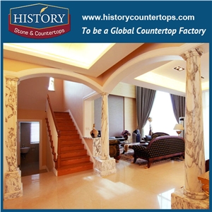 History Stones 2017 Popular New Design Pure White Marble Stone Customized Home Decorative Nice Roman Art Square Pillars Sculptured Column