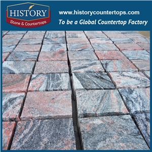 History Stones Beautiful Natural Square Shaped Outdoor Building Decorative Material Multicolor Granite, Outside Driveway, Garden Stepping Pavement, Floor Covering, Paving Cobble Stone& Paver