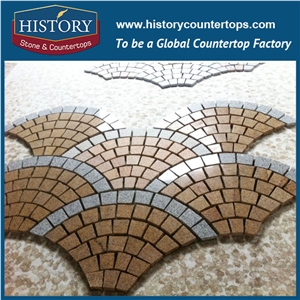 History Stones Bulk Sale China Cheaper Production Line Anomaly Flamed Square Patterns Random Ocean Red Granite Grass Cube Decorative Garden Stepping Stones Road Laying Cobble Sheet & Pavers