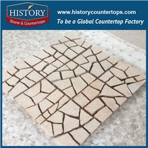 History Stones China Cut to Size Random Shaped Yellow Beige G682 Landscape Stone Granite Paving Outside Floor Covering Garden Road Pavement Outdoor Building Decorations Cobble Sheet & Pavers