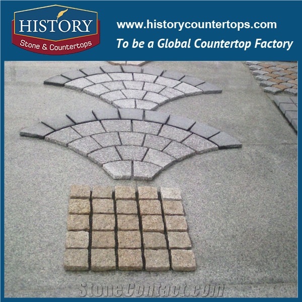 History Stones China Full Connect Style Different Dimensions Hexagon & Square Shape Light Grey Granite G603 Stone Easy Paver Outside Decorative Garden Road Mesh Back Paving Cobble Sheet & Pavers