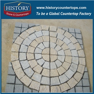 History Stones China Granite Manufacture Hot Sale Customized Hexagon Patterns Light Yellow Beige Patio Flooring, Exterior Terrace Floors, Paving Sets, Outside Floor Covering Cube Stone & Paver