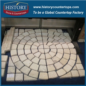 History Stones China Lowest Price Granite Interlocking Stone M2 Price Natural Pearl Cream Yellow G682 Circle Pattern Outdoor Cube Landscaping Stepping Paving Driveway Flooring Cobble Sheet & Pavers