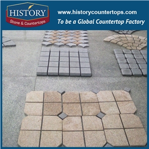 History Stones China Lowest Price Luminous Granite Manufacturer Standard Flamed Yellow Rustic G682 Paving Stone Size Garden Walkways Flooring Covering Rain Drainage Paver Cobble Sheet & Pavers