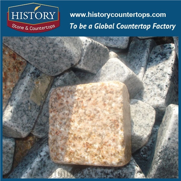 History Stones China Natural Granite Flamed Surface Cut to Size Light Yellow Rustic Flooring Tiles, Garden Stepping Pave, Side Pavement, Floor Covering, Walkway, Street Road Cube Stone& Pavers